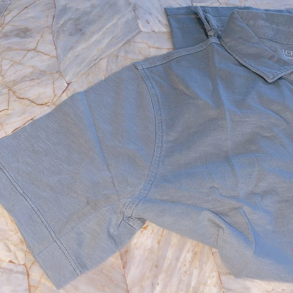 J.Crew Classic Gray polo shirt cotton pocket‎ Large